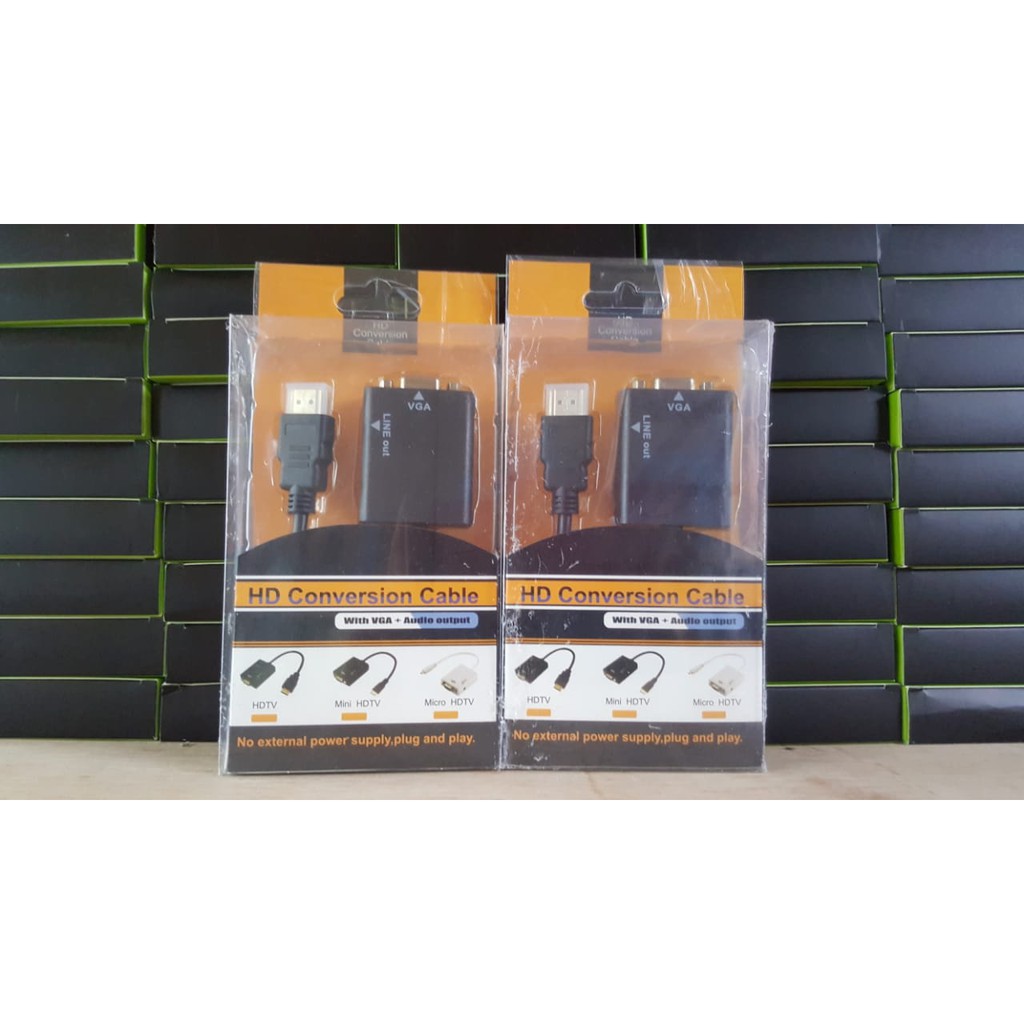KONVERTER HDMI KE VGA (BUKAN VGA KE HDMI) Hd Conversion Cable