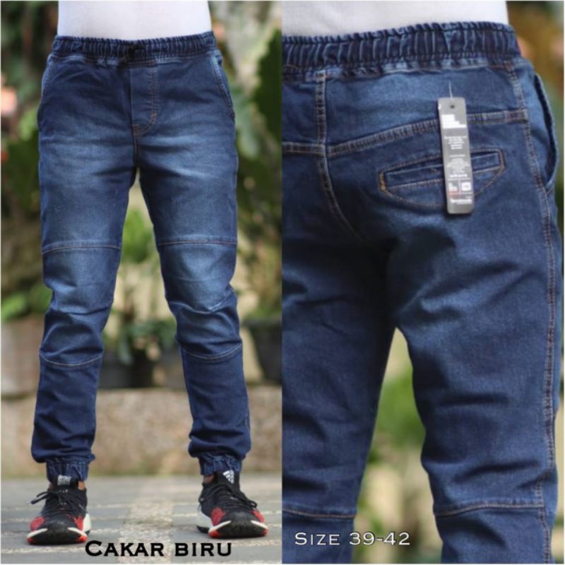 celana joger jeans bikers  super big size / joger jeans jumbo original handmade / joger jeans jumbo biowosh scrub / jeans joger jumbo pria / joger jeans big size / joger jumbo pria