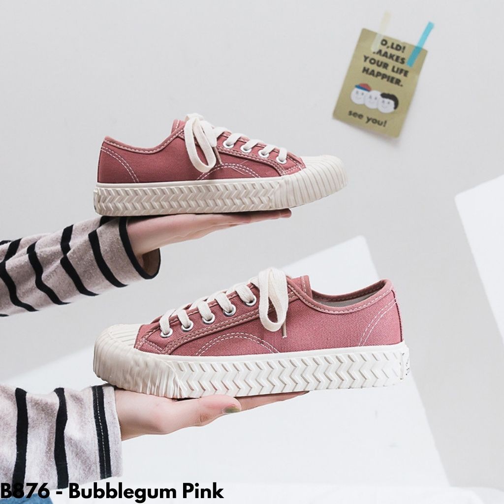 SEPATU SNEAKERS TALI SEPATU SEKOLAH CANTIK NYAMAN DIPAKAI SEKOLAH GAUL OOTD ALA KOREA B876