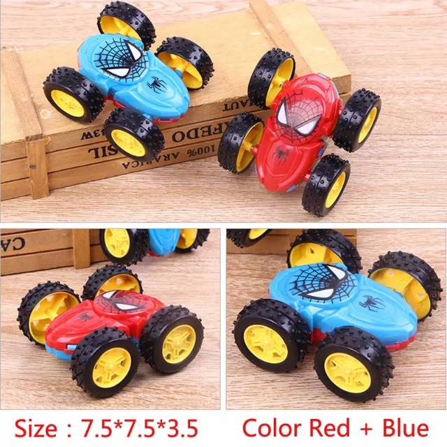 2 Tone Mobil Spiderman Anak Stunt Car Mini atau Kado Mainan Anak Cowok