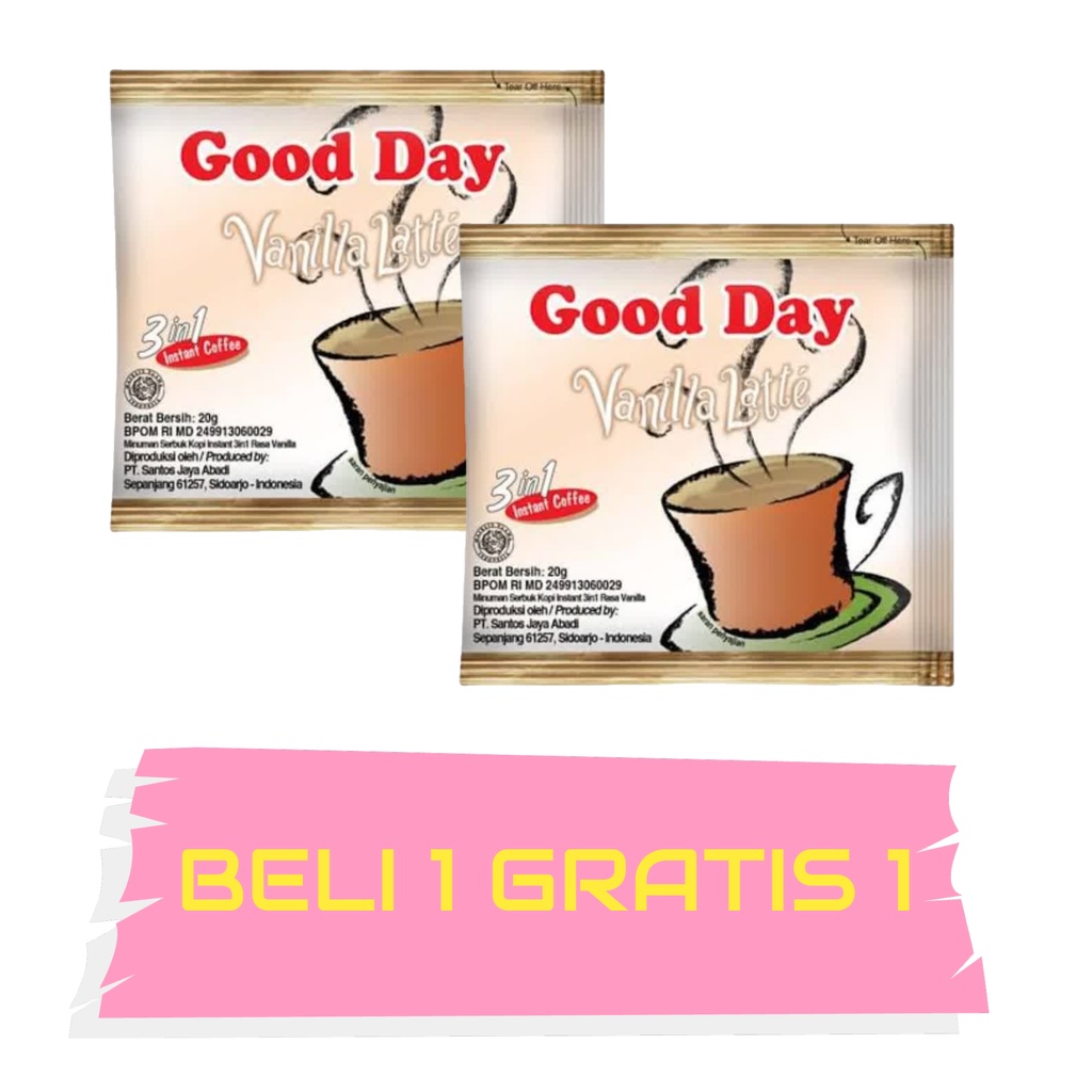 

MURAH LEBAY...!!! KOPI GOOD DAY VANILLA LATTE BELI 1 GRATIS 1