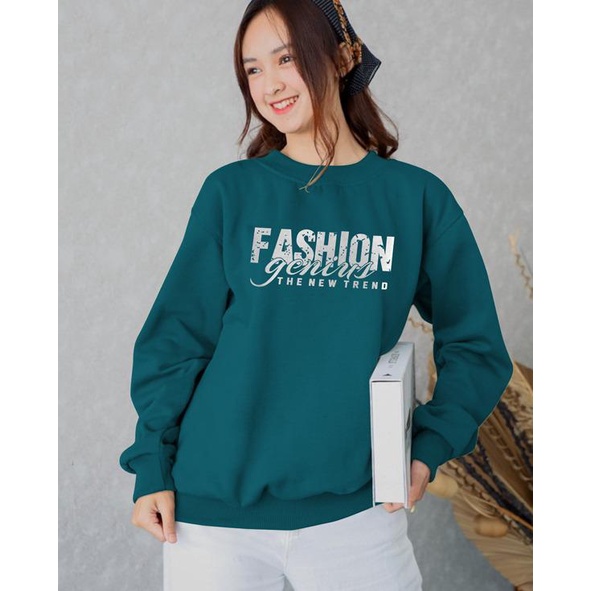 Kaos Lengan Panjang FASHION GENIUS / Kaos Sweatshirt / Atasan Wanita / Atasan Wanita Lengan Panjang