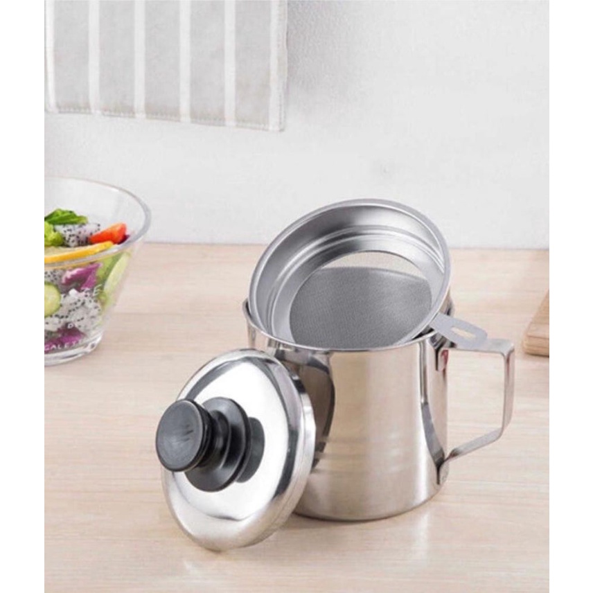 Oil Pot Saringan Tempat Minyak Stainless Steel 1.3 Liter