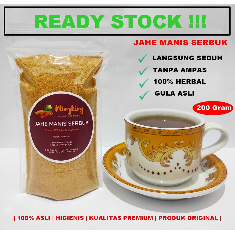 

JAHE MANIS SERBUK SIAP SEDUH ALAMI BERKHASIAT 200gr