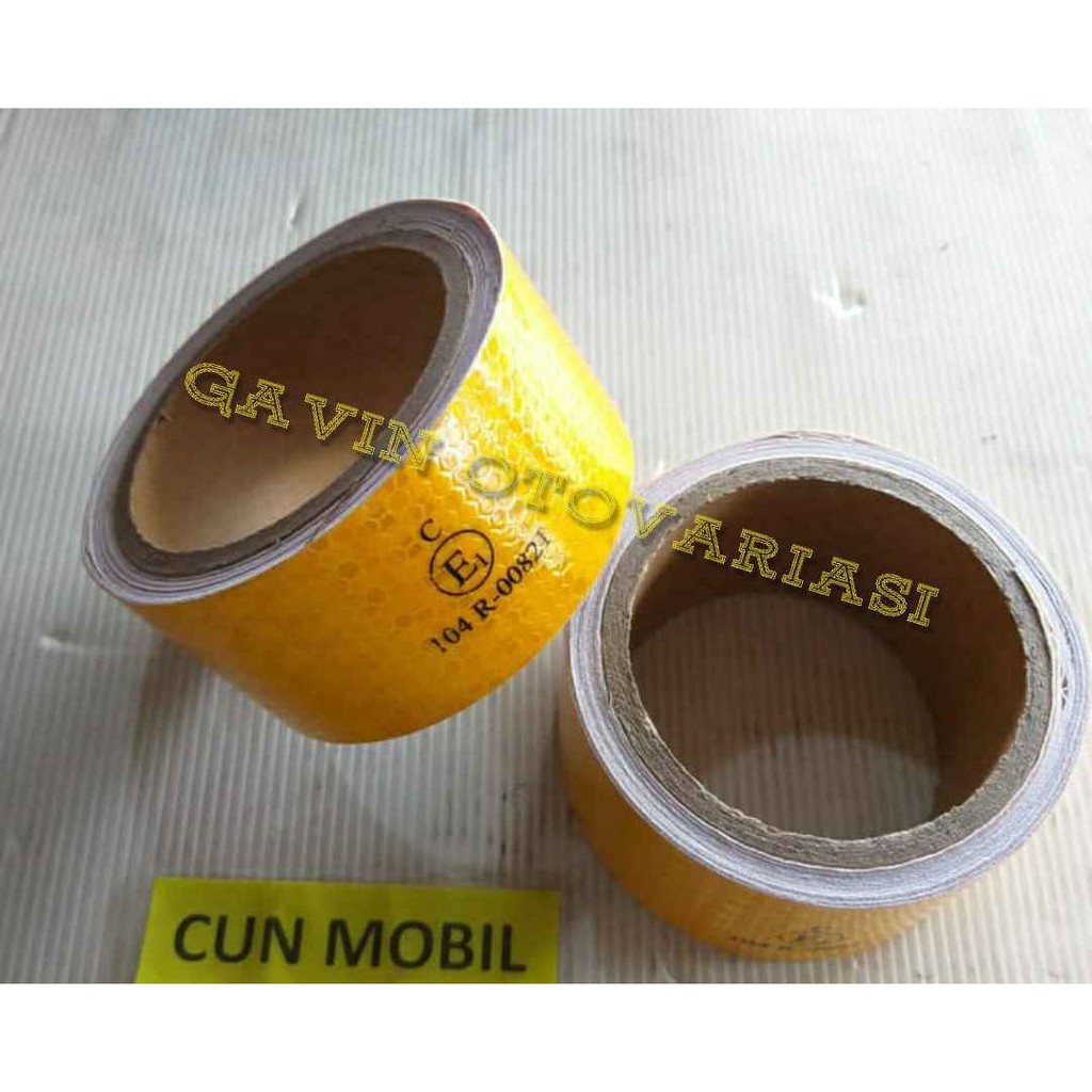 Sticker scotlite kuning untuk mobil box dll Lebar 5 cm panjang 60 cm