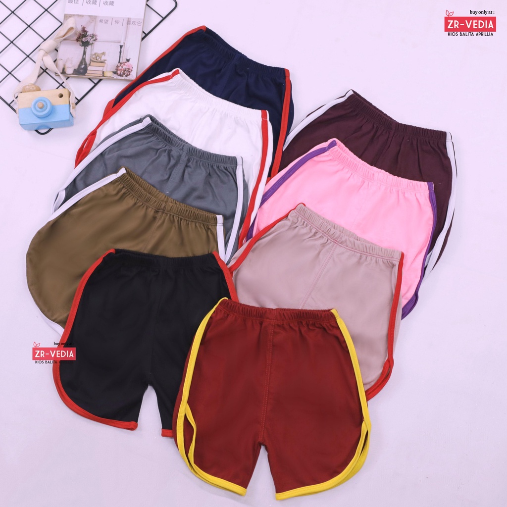 List Short Pants Anak Perempuan uk 3-15 Tahun / Dalaman Celana Pendek Polos Celana Pendek Anak TK SD ABG Remaja Murah Adem ZR Vedia