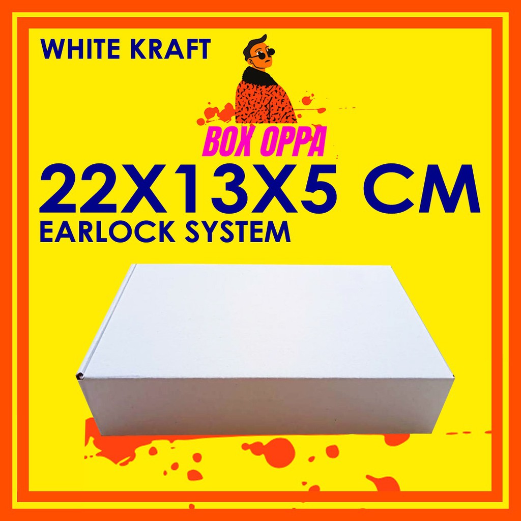 

Kardus PUTIH uk 22x13x5 cm (ECER) Die Cut Box Kotak Packing Aksesoris Baju Kue Hijab EARLOCK FULL