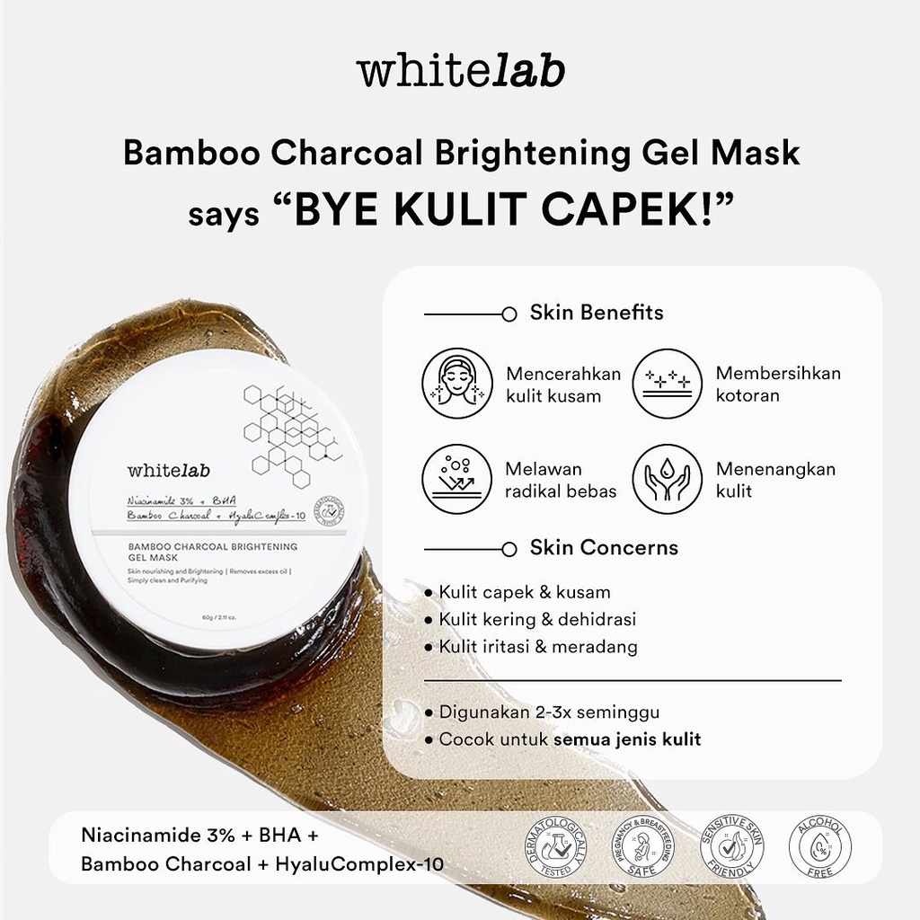 Whitelab Bamboo Charcoal Brightening Gel Mask White Lab