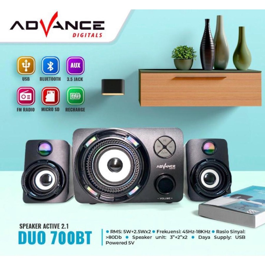 Speaker Aktif Advance DUO-700 Speaker Gaming RGB Colors LED