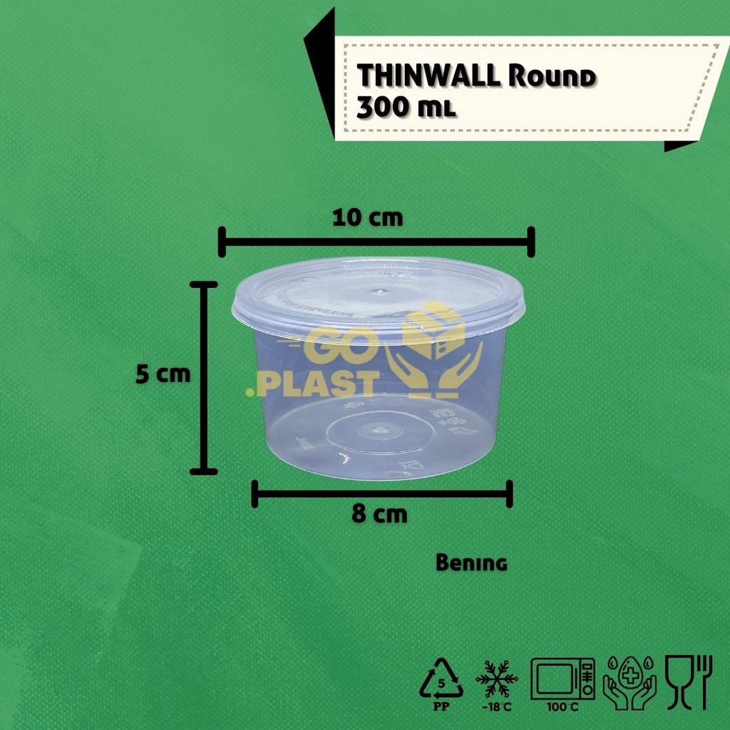 THINWALL BOWL 300 ML / MANGKOK MAKAN PLASTIK 300 ML ISI 12PCS