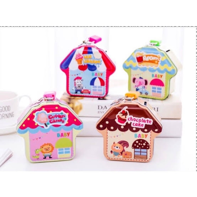 Celengan Tabung FULL KALENG motif Rumah