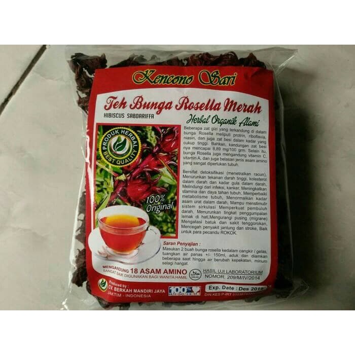 

Teh Seduh Bunga Rosella MERAH Rosela MERAH 100 gram KENCONO SARI