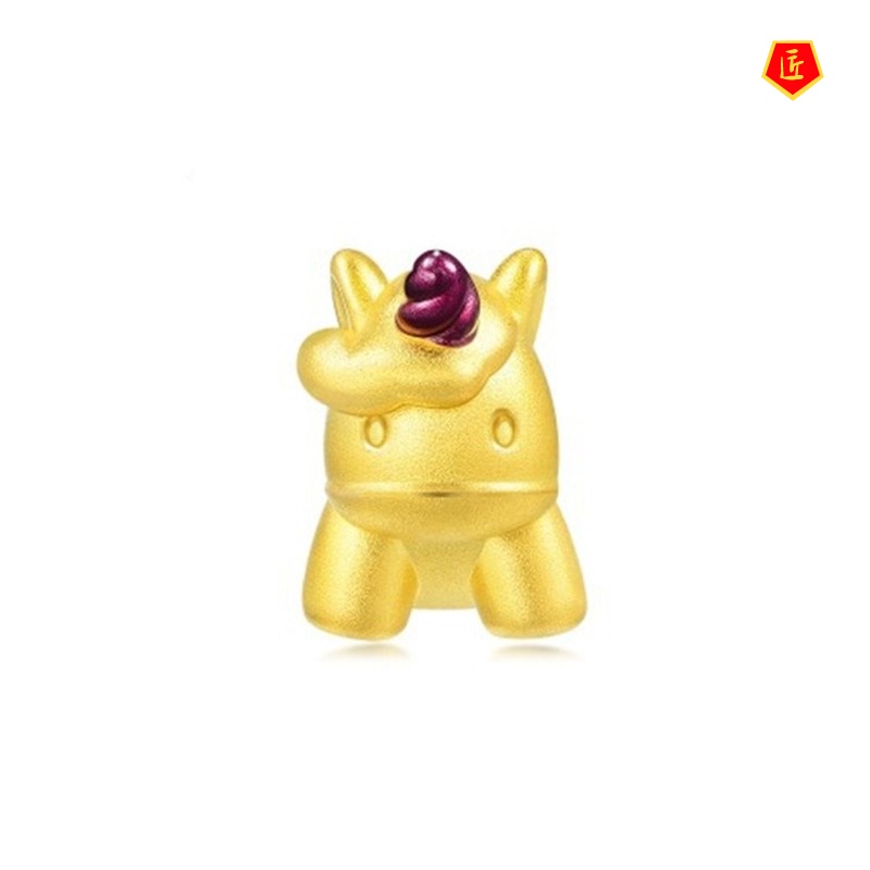 [Ready Stock]Cute Gold Unicorn Lucky Beads Bracelet