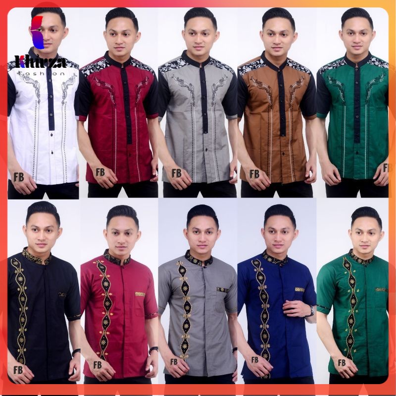 Koko Batik Fashion Muslim Kombinasi  M/L/XL Dewasa KOKO KURTA DAN KOKO HADROH  - by BATIK PITTO