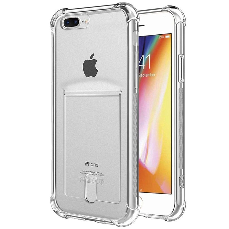 Soft Case Transparan 12 Mini Dengan Slot Kartu Untuk Iphone X Xs Max 5s 7 6 6s Plus 11 Pro Max Se 2020