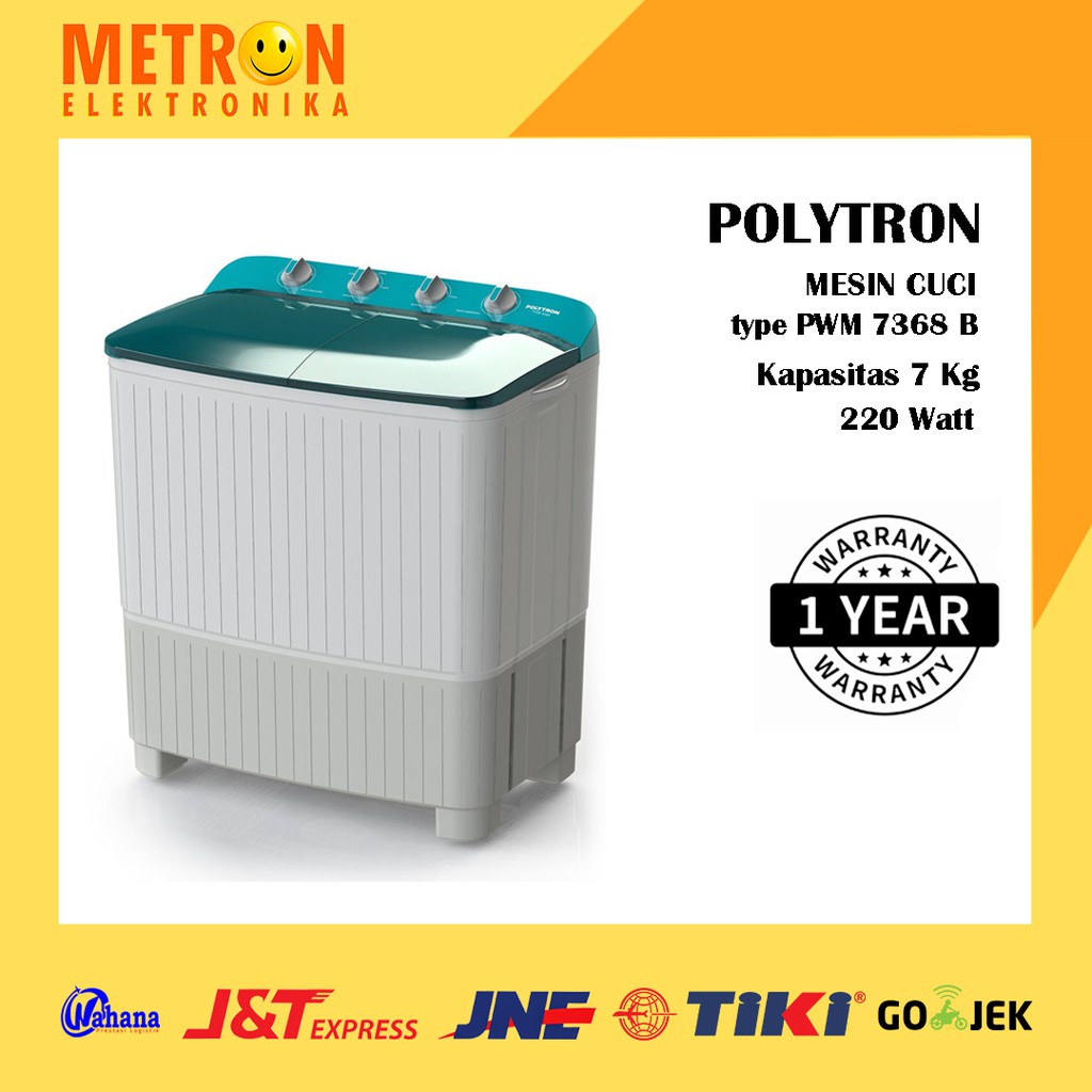 Jual POLYTRON PWM 7368 B / BLUE / MESIN CUCI 7 KG / PWM7368 | Shopee ...