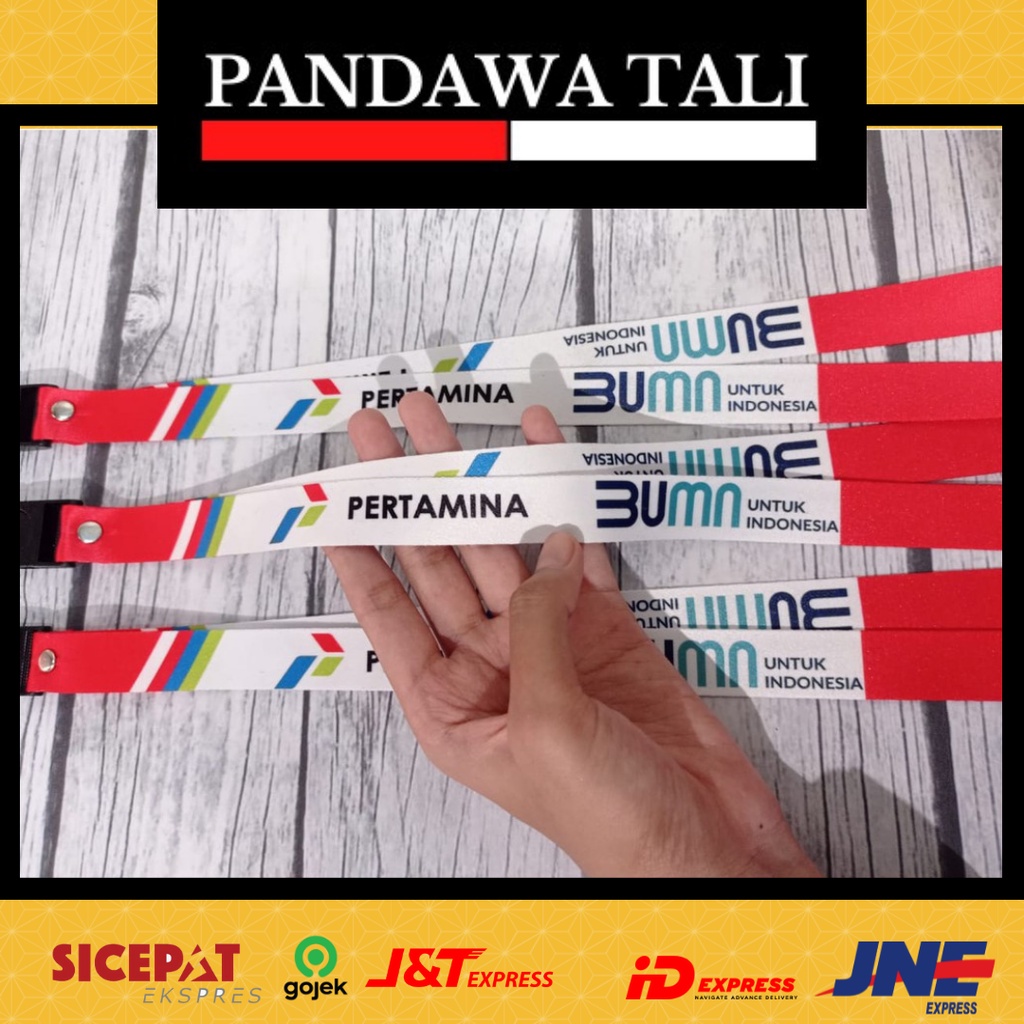 

Lanyard BUMN Pertamina MERAH PUTIH/BUMN Pertamina/ Lanyard Printing Pandawa Tali Surabaya ptr