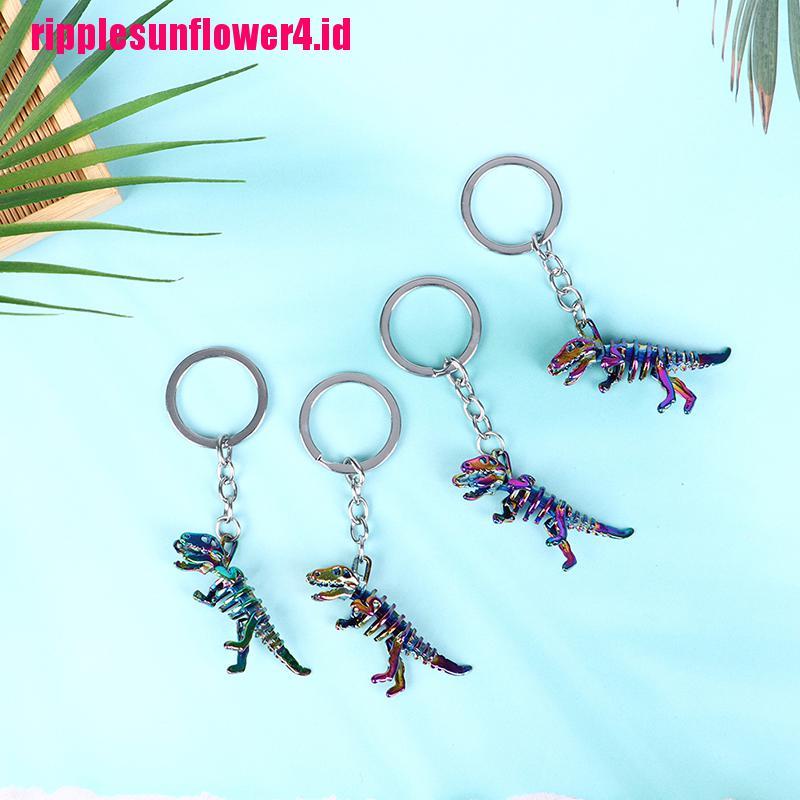 1 Pc Gantungan Kunci Bentuk Kerangka Dinosaurus Warna-Warni Bahan Alloy Untuk Hadiah Liburan