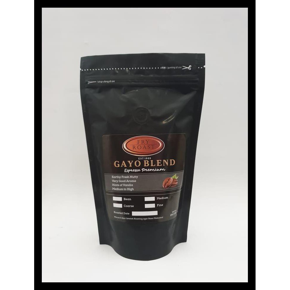 

Kopi Gayo Blend Premium 250 Gram (Arabika/Robusta) Biji/Bubuk - Biji Komplit
