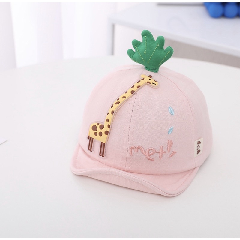 Topi Anak Bayi Balita Impor Model MET Jerapah Anak Laki Laki Anak Perempuan/ Baby Kid Toddler Hat Cap-Met Pink