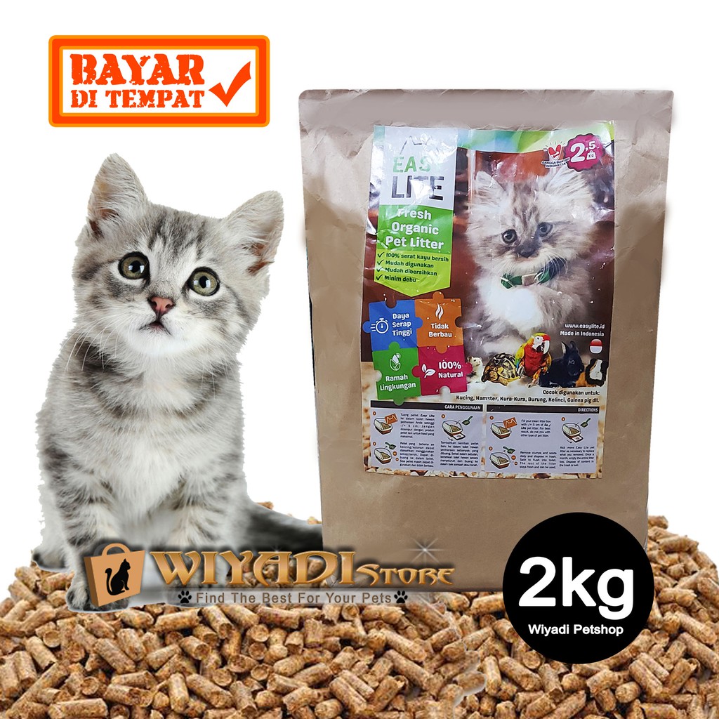 Easy Lite 2.5kg - Pasir Kucing Organik Gumpal Wood Pellet Aman