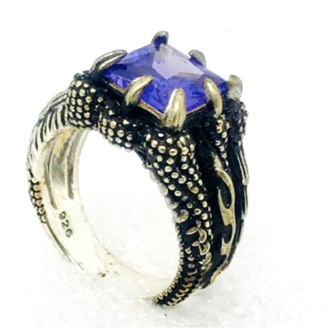 Cincin pria model cakar // cincin pria perak bakar//cincin permata //cincin ethnik