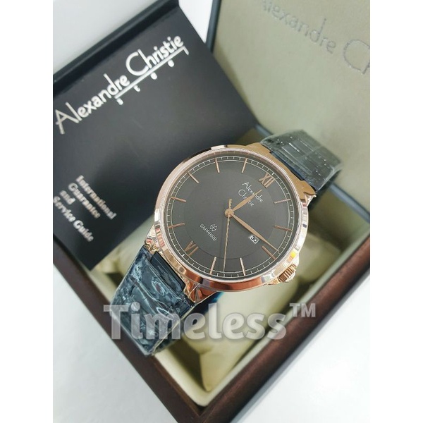 Jam Tangan Pria Alexandre Christie ac 8537 MD Sapphire Black Rosegold