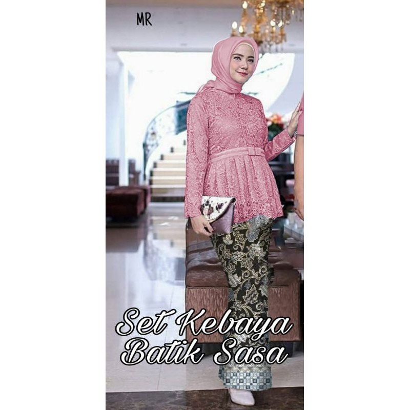 SET KEBAYA SASA / SHERINA BATIK, BRUKAT FURING, GAMIS HIJAB MUSLIM, MAXY DRESS