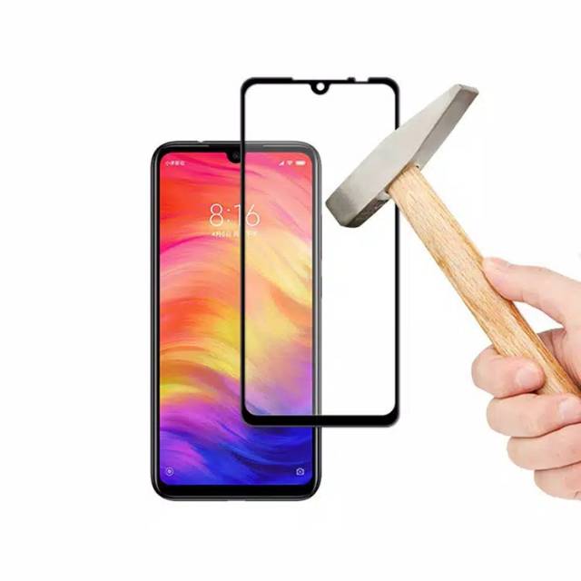 (2 in 1) tempered glass 5d full + skin carbon redminote 7/7pro/9/9pro