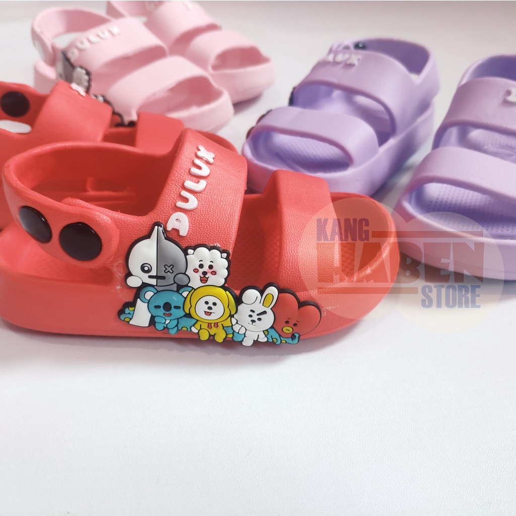 Habenkids Sandal Anak Karakter BT21 Ringan dan Lucu Sendal Bayi Cewek 391E 20-25