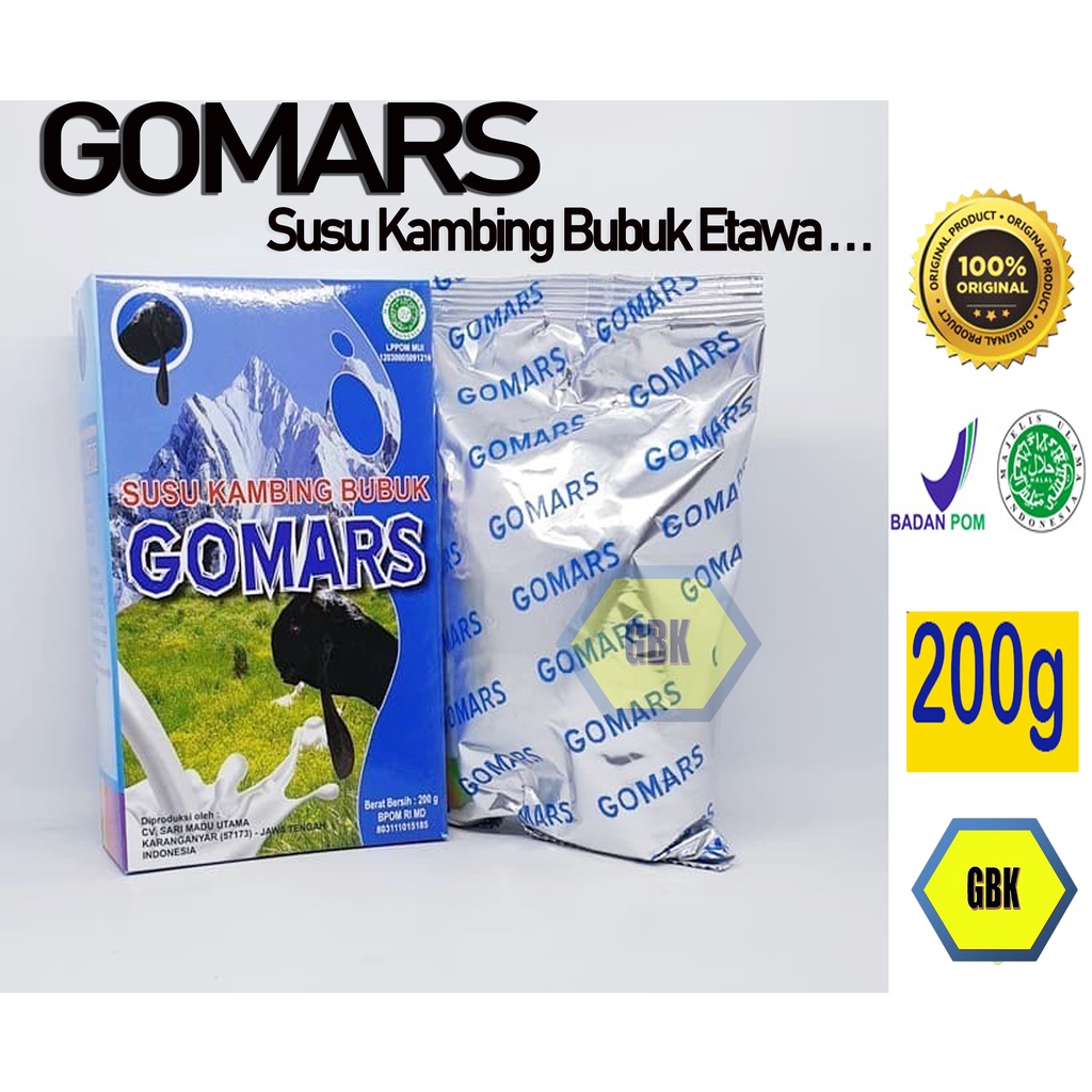 GOMARS / Susu Kambing Etawa Bubuk Murni 200 gr - Original BPOM