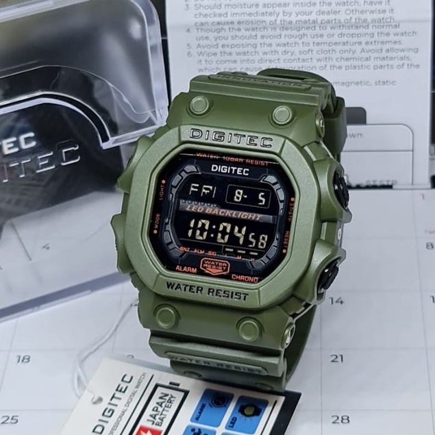 JAM TANGAN PRIA ORIGINAL DIGITEC DG 5012 GREEN ARMY