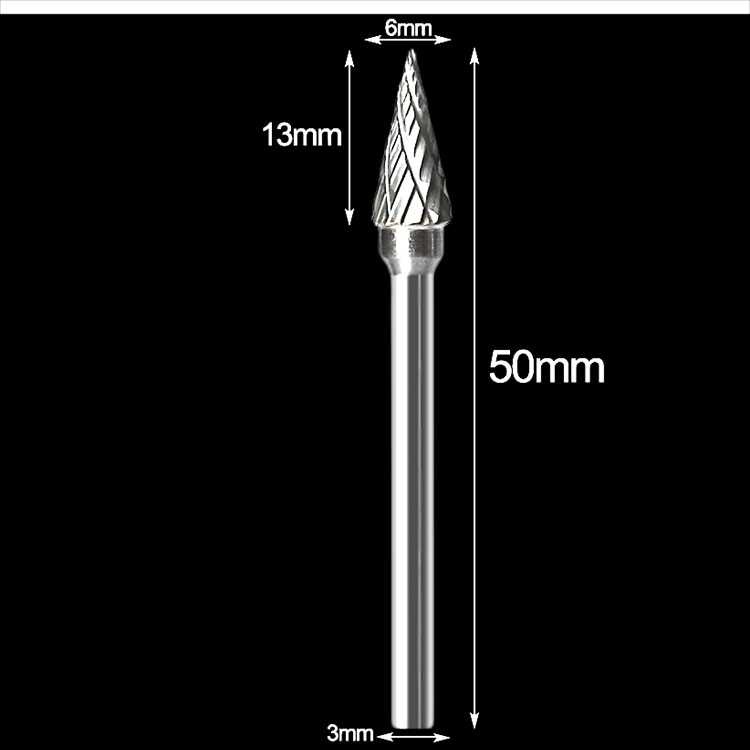 TD-DFA JIGONG Mata Bor Tungsten Carbide Cone Spiral 1/8 Inch 10 PCS - JG8