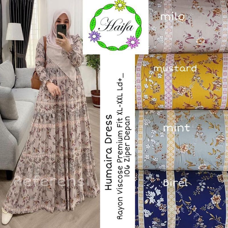Umama Dress,Dress Rayon Viscone,Gamis Rayon,Humairah Dress