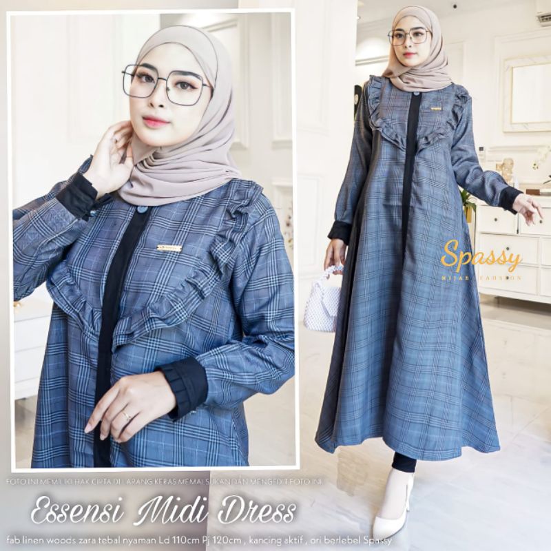 SPASSY DRESS MUSLIM WANITA ESSENSI MIDI DRESS