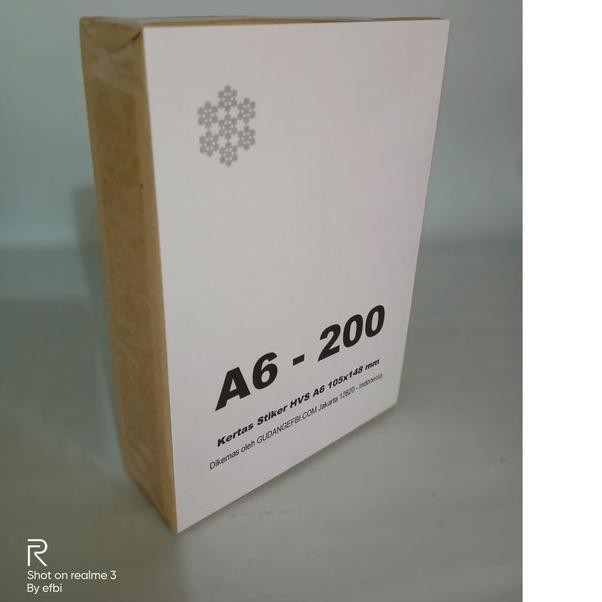 

Kertas Stiker HVS A6 105x148 mm - Kemasan 200 Lembar
