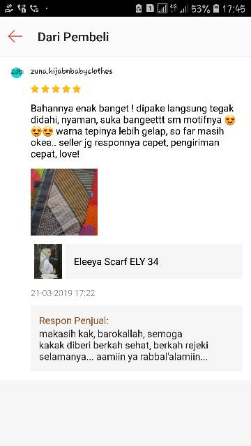 HIJAB SEGIEMPAT MOTIF ELY 34 ||  Eleeya Scarf