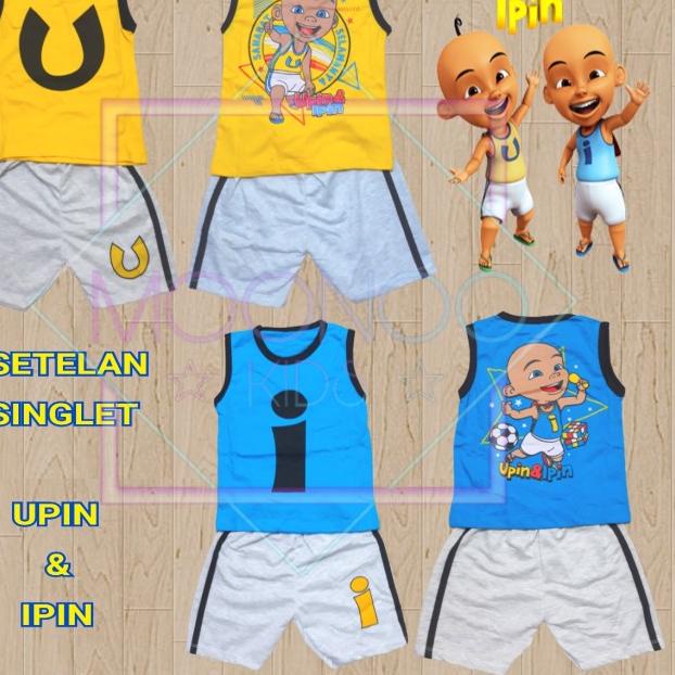 Ω Setelan Baju Upin Ipin / Singlet Anak Upin Dan Ipin - IPIN, 2-3 tahun ֍