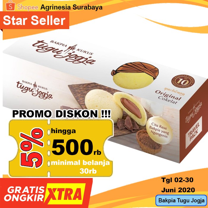 Bakpia Kukus Tugu Jogja Original Coklat isi 10
