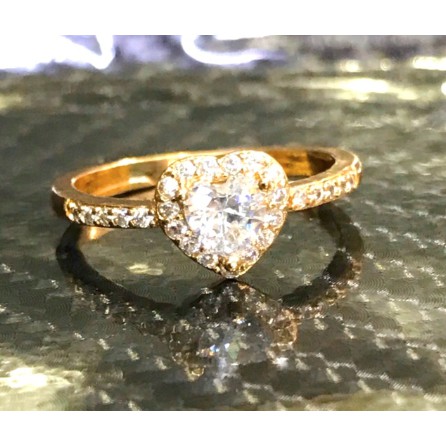 Cincin wanita / cincin permata love / replika berlian / cincin lapis emas / cincin pengganti emas