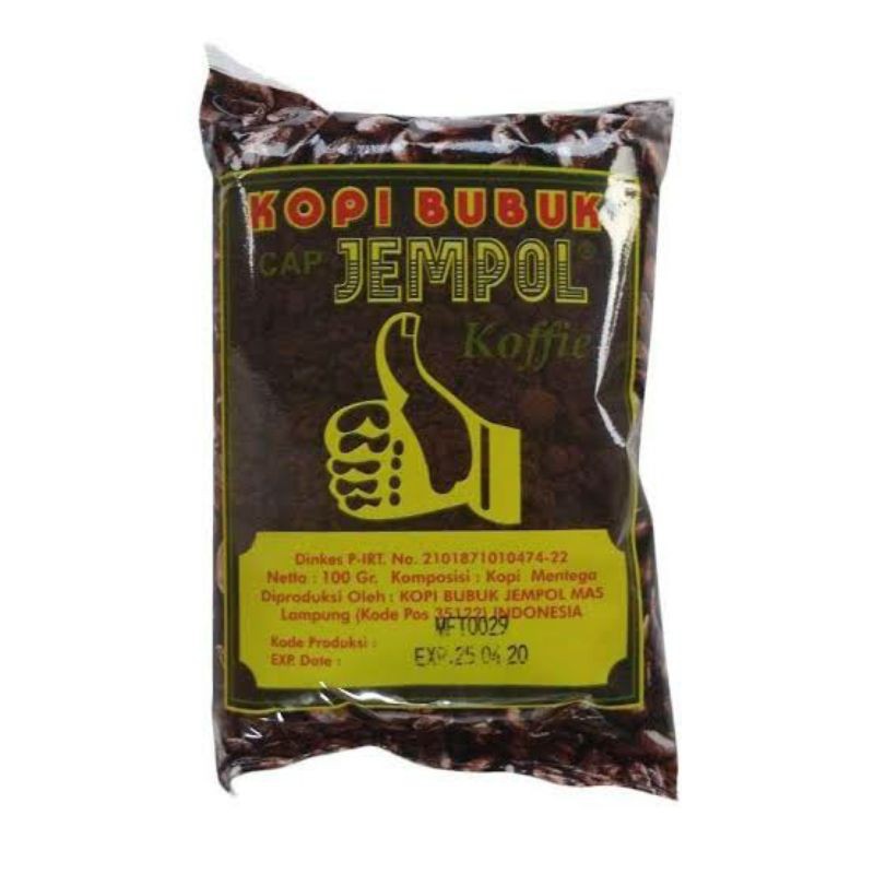 

KOPI BUBUK CAP JEMPOL ASLI LAMPUNG PACK 900 GRAM ISI 10 BUNGKUS, 90 GRAM PER BUNGKUS