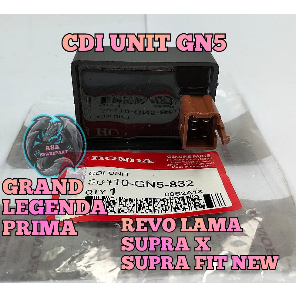 Cdi Unit Gn5 Asli Original Motor Honda Astrea Grang , Astrea Legenda , Revo 100 Lama , Supra Fit New