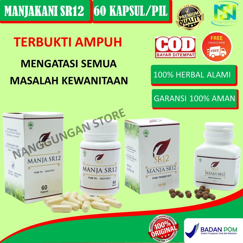 Manjakani SR12 Obat Keputihan Herbal Abnormal Kista Pelancar Melancarkan Memperlancar Haid Telat 1 5