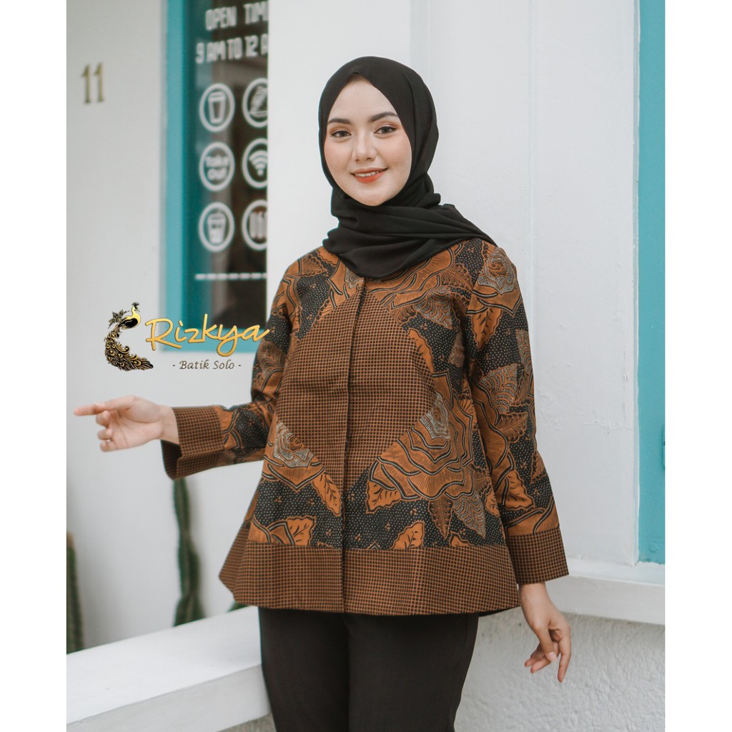 Rizkya Batik Blouse Delisa Atasan Batik Kerja Batik Premium Batik Lawasan Atasan Batik Modern