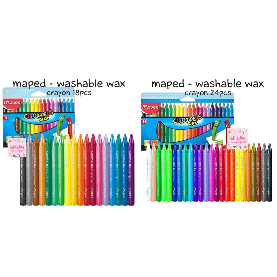 

Maped - Washable Wax Crayon 18pcs dan 24 pcs