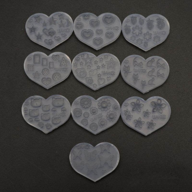 Siy 10pcs Cetakan Resin Mini Bahan Silikon Desain Kucingberuangbungahuruf Untuk Nail Art