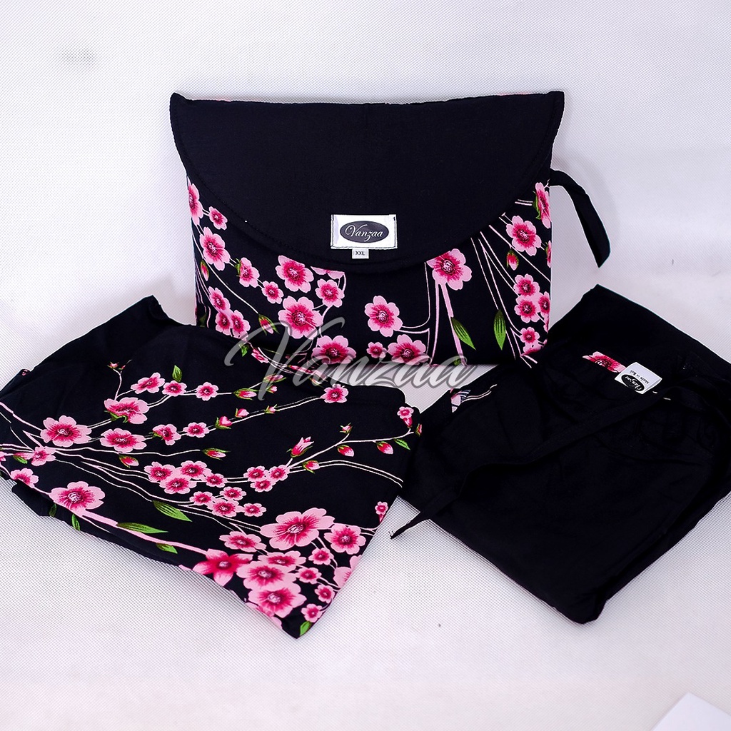 Mukena Bali Dewasa Motif Sakura Adem Jumbo Vanzaa Collection 2022