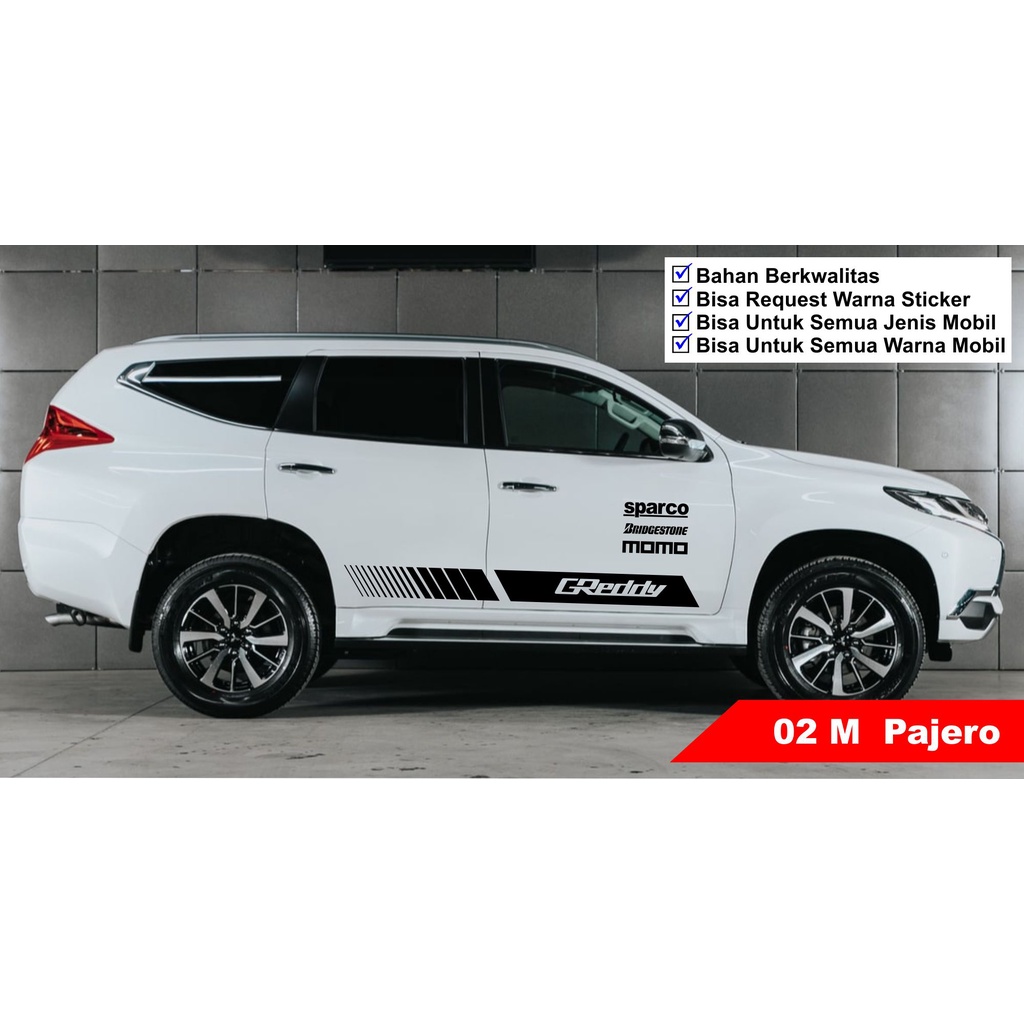 Striping sticker Pajero Sport Putih Hitam, Striping Sticker Pajero Keren,  Striping Mobil Avanza, Xe