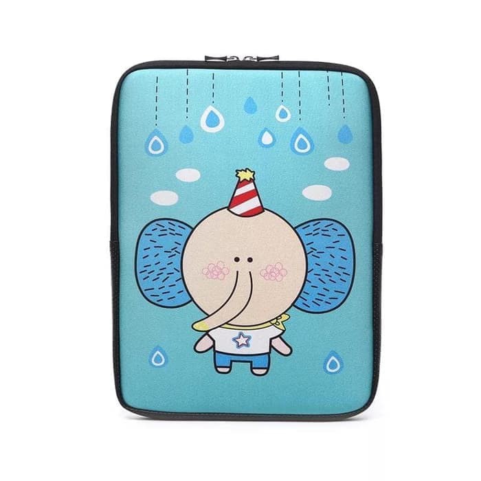 Tas Sarung Laptop Sleeve Softcase Elephant Neoprene 13 inch - Blue
