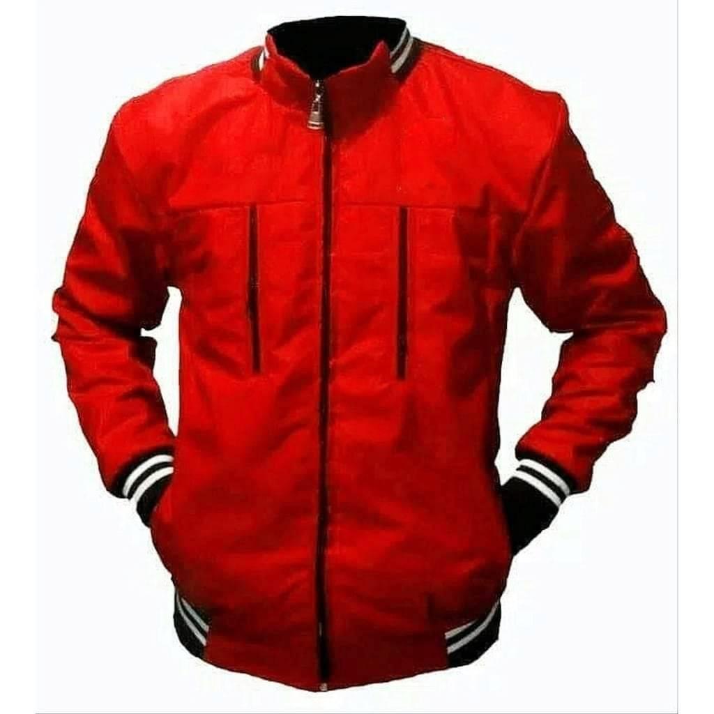 Jaket casual merah pria